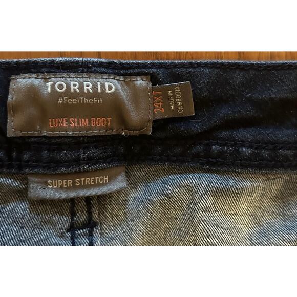 Torrid Luxe Slim Boot Super Stretch Blue Denim Jeans - Picture 6 of 6